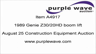 1989 Genie Z30/20HD boom lift | no-reserve Internet auction August 25, 2011