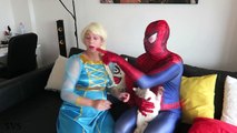 Spiderman & Frozen Elsa POO COLORED BALLS w_ Joker & Maleficent - Funny Superheroes in Real Life