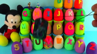 Kinder Play Doh Alphabet Surprise Eggs Mickey Mouse
