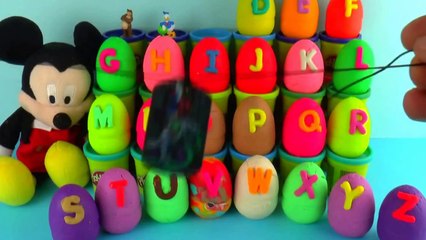 Kinder Play Doh Alphabet Surprise Eggs Mickey Mouse