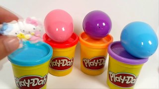 Play Doh Surprise Eggs Donald Disney Egg Surprise Hello Kitty Huevos Sorpresa Kinder Kids Video
