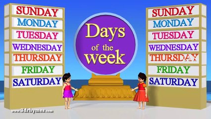 Days of the Week- 3D Animation English Nursery Rhyme for children with lyrics