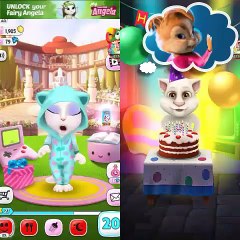 TALKING TOM VS TALKING ANGELA VS CHIPMUNKS VIDEO KIDS CHILDREN GAME MOVIE
