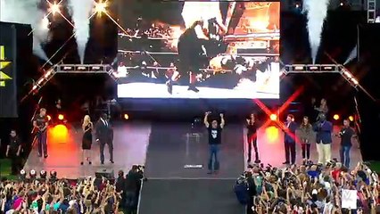“Stone Cold” Steve Austin enters AT&T Stadium WrestleMania On-Sale Party, November 5, 2015