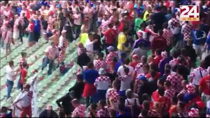 Croatia Fans Fighting Each Other During Match Between Croatia vs Czech Republic!