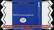 different   Managerial Accounting Student Value Edition Plus NEW MyAccountingLab with Pearson eText