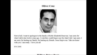 Last Words of Executed Death Row Prisoner  Oliver Cruz
