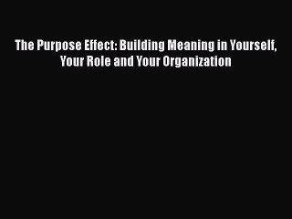 Read The Purpose Effect: Building Meaning in Yourself Your Role and Your Organization Ebook