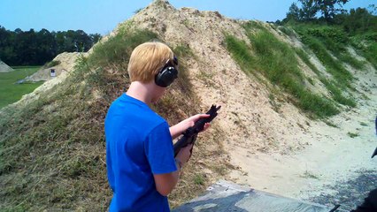 S&W M&P15-22 on Steel being shot by Logan @ Delmarva Sporting Clays, MD