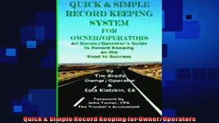 different   Quick  Simple Record Keeping for OwnerOperators