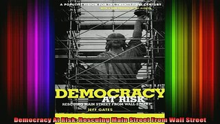 READ book  Democracy At Risk Rescuing Main Street From Wall Street Full Ebook Online Free