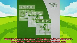 different   Working Papers Chapters 117 for WarrenReeveDuchacs Accounting 24th and Financial