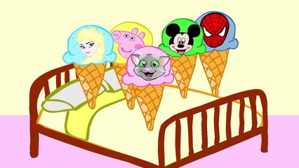 Helado de salto en la cama Peppa Pig congelado Spiderman Talking Tom Mickey Mouse en español