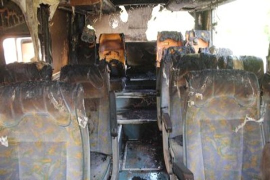 Öğrencileri Mezuniyet Törenine Götüren Otobüste Yangın Çıktı