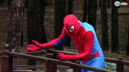 Spiderman & Batman. Superheroes in real life. Superheroes on a fishing trip. Episode 1