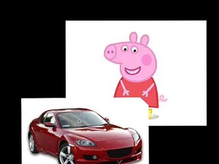 peepa pig loves to pee on the red car