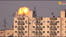 Банда ДАИШ Султан Мурад, Алеппо. Попадание ракетой НАТО TOW в позицию пулеметчика на крыше