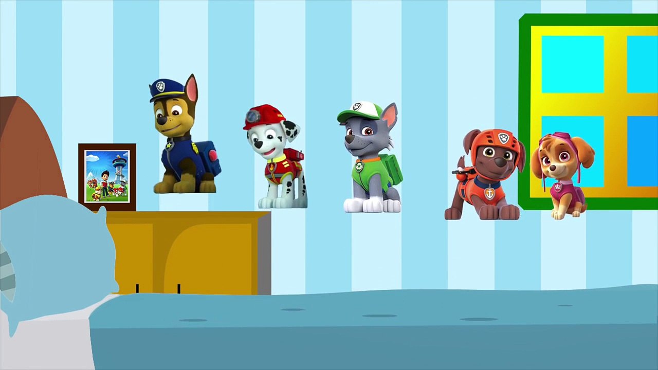 PAW PATROL FIVE LITTLE MONKEYS JUMPING ON THE BED NURSERY RHYMES 5 LITTLE MONKEYS PAW PATROL SONG