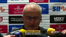 Dorival Júnior vê dificuldades de adaptação ao gramado e falha na bola parda como principais dificuldades do Santos no jogo.