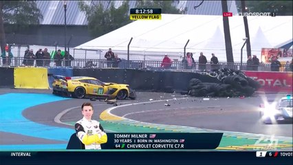 24h du Mans 2016 Milner Big Crash