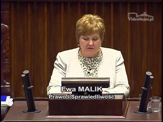 Poseł Ewa Malik - Wystąpienie z dnia 09 czerwca 2016 roku.