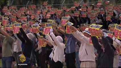 Thousands demand US military exit from Japan’s Okinawa