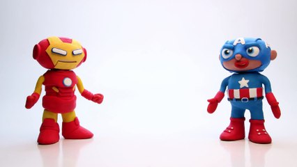 How To Make Captain America - Play Doh Superhero Animation - Stop Motion Movie Clips