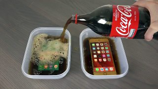 samsung galaxy s7 edge vs. iphone 6s plus coca-cola freeze test 9 hours will it survive