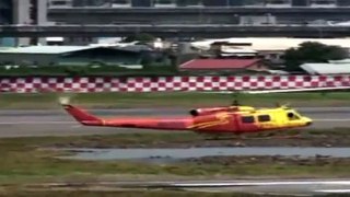 2011年3月29日空中勤務總隊UH-1H直升機飛中，台北松山機場