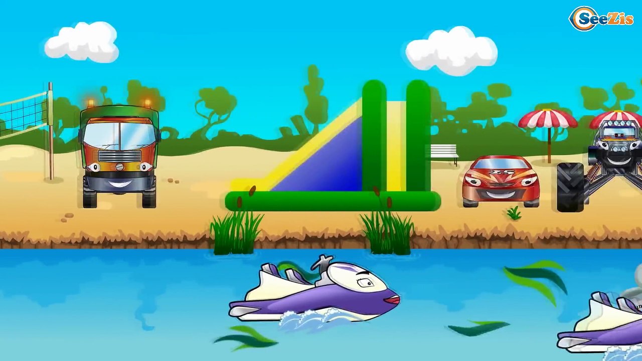 Coches para niños. Camión de Basura, Un Camion Monstruo, Camión. Caricaturas de carros