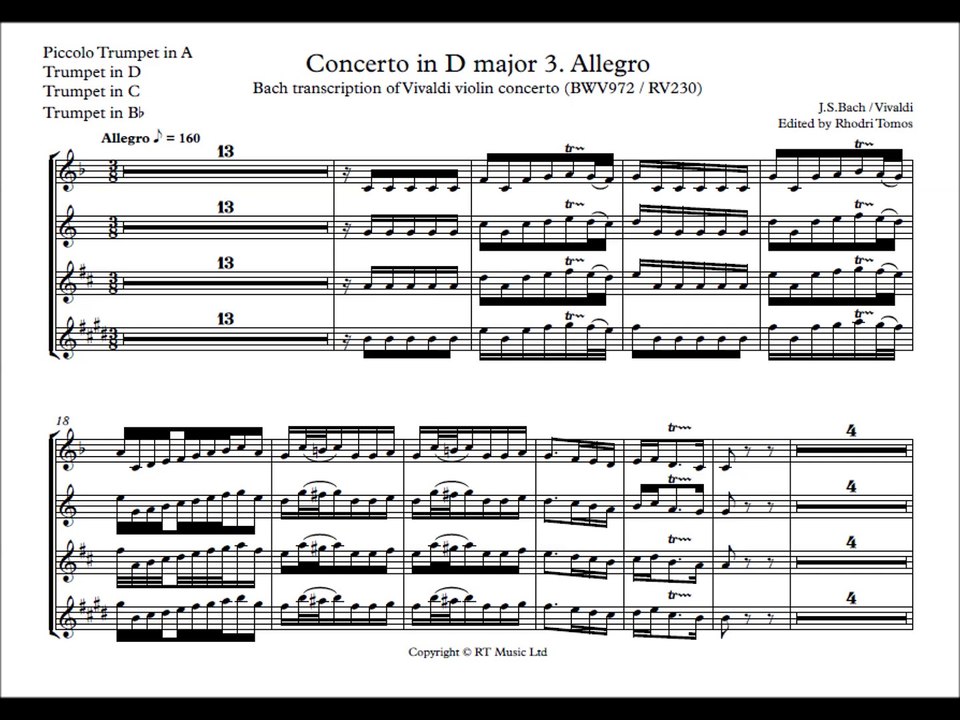 [Accompaniment] Bach / Vivaldi BWV972 / RV230 3. Allegro [Sheet music]