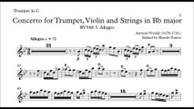 [Accompaniment] Vivaldi Trumpet / Oboe, Violin Concerto in Bb (RV548) 3.Allegro [Sheet music]