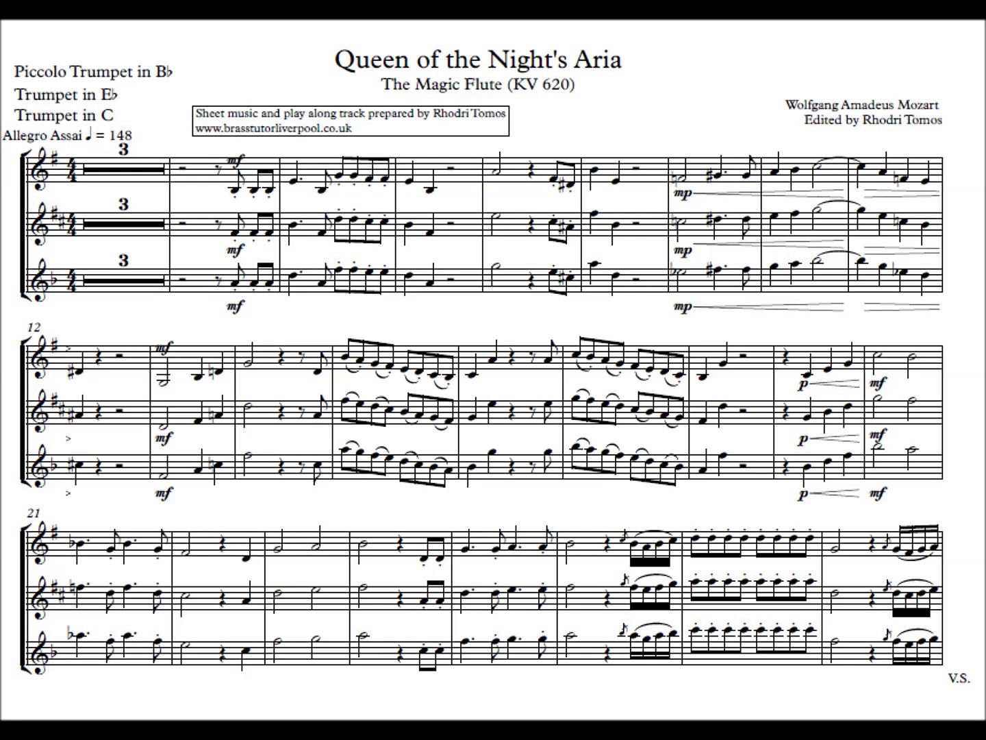 Accompaniment Mozart Queen Of The Night Aria Kv620 Sheet Music Video Dailymotion