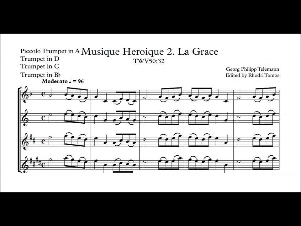 [Accompaniment] Telemann Heroic Music 2. La Grace [Sheet music]