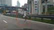 Runaway ostrich sprints down highway