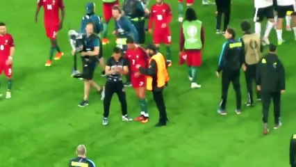 رد فعل رونالدو حين أوقفه أحد المشجعين لالتقاط سيلفي بعد مباراة النمسا - اليوم 24  //Flitzer rennt aufs Spielfeld und m