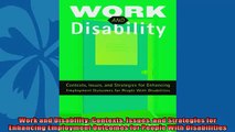 Enjoyed read  Work and Disability Contexts Issues and Strategies for Enhancing Employment Outcomes for