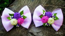 DIY Ribbon Bows with Rolled Roses