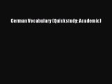 Download German Vocabulary (Quickstudy: Academic) PDF Online