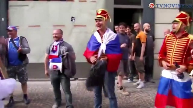 Эксклюзивное видео столкновения российских и словацких фанатов. Жесть