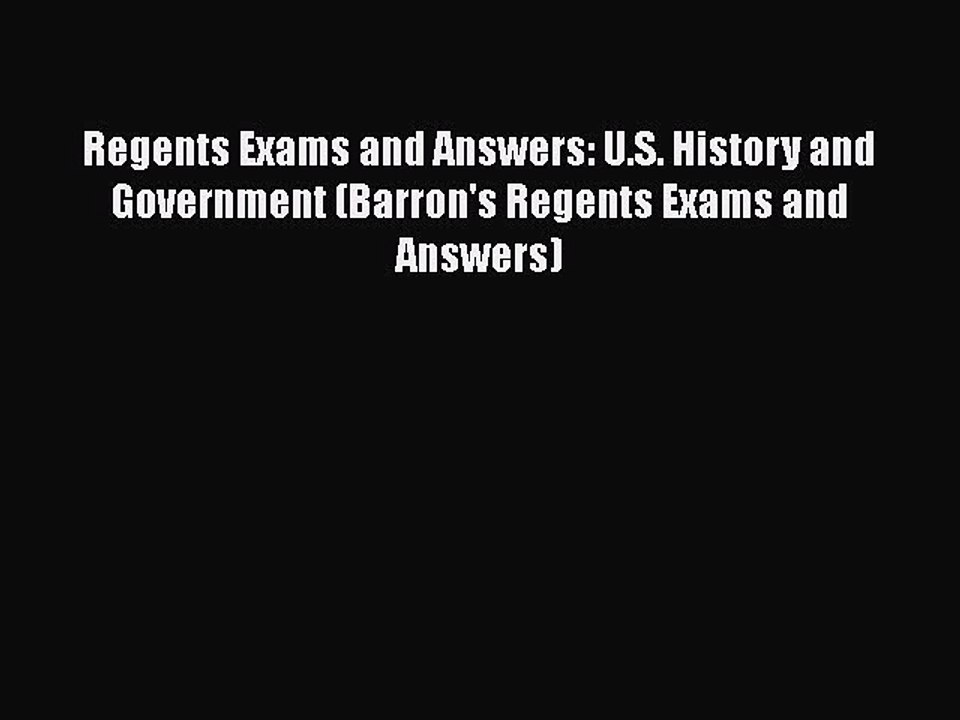 Read Books Regents Exams and Answers: U.S. History and Government (Barron's Regents Exams and