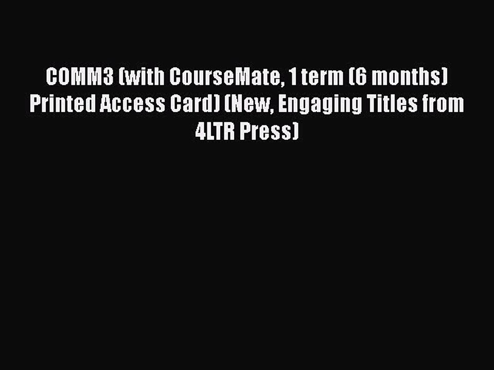 Read Books COMM3 (with CourseMate 1 term (6 months) Printed Access Card) (New Engaging Titles