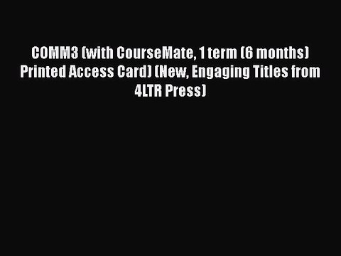 Read Books COMM3 (with CourseMate 1 term (6 months) Printed Access Card) (New Engaging Titles