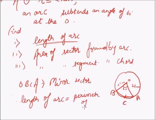 Area of Sector, Segment and Arc