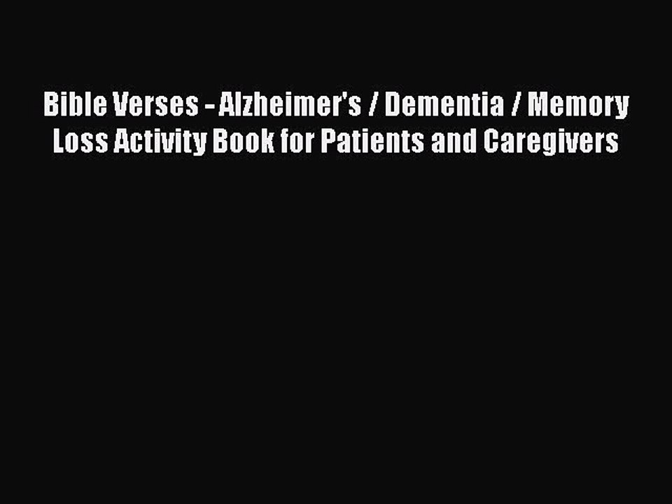 Download Books Bible Verses - Alzheimer's / Dementia / Memory Loss Activity Book for Patients