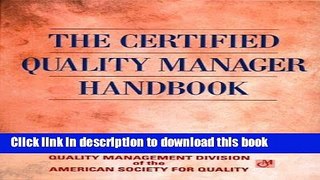 Read Certified Quality Manager Handbook  Ebook Free