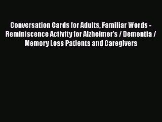 Download Books Conversation Cards for Adults Familiar Words - Reminiscence Activity for Alzheimer's