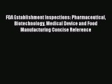 Read FDA Establishment Inspections: Pharmaceutical Biotechnology Medical Device and Food Manufacturing