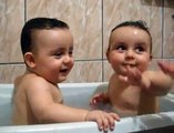 Twins Brothers Enjoying Bath Time - Video