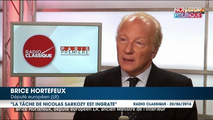 Brice Hortefeux qualifie la tâche de Nicolas Sarkozy, président des Républicains, d"ingrate"